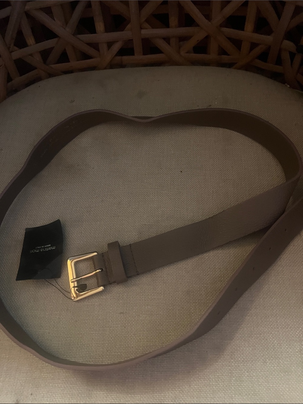 New Martha Mori Leather Belt Made in Italy NWT